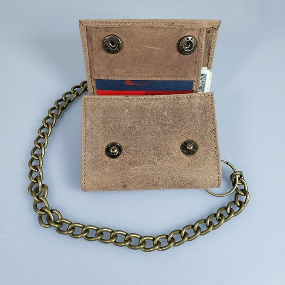 Men's RFID Blocking Motorcycle Wallet With Chain - Picture 5 of 13